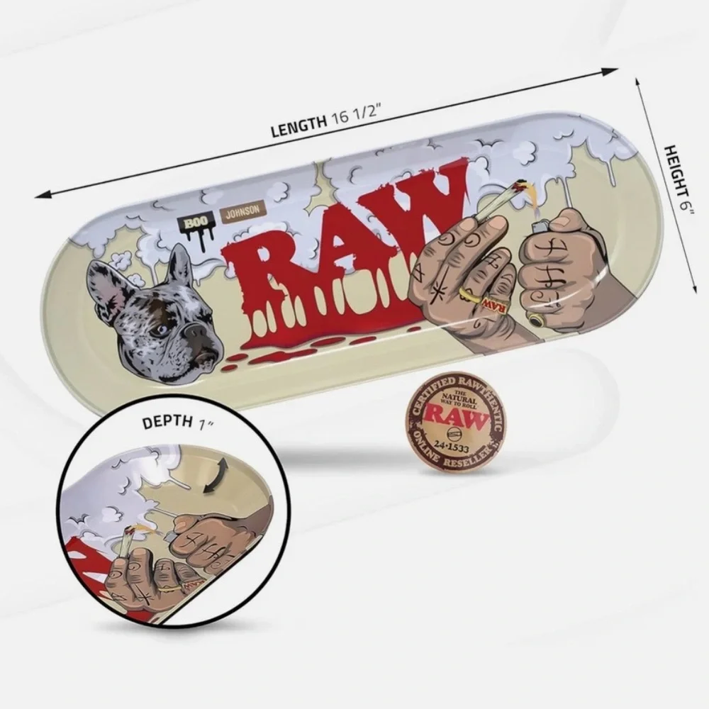 *RARE* RAW Graphic Rolling Tray in Beige and Red